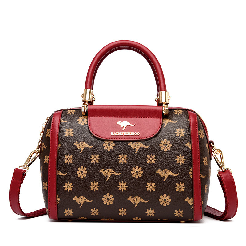 Handtasche für Damen ⎜ Modische Schultertasche mit Printmuster und Tragegriffen für Alltag und Ausgehen