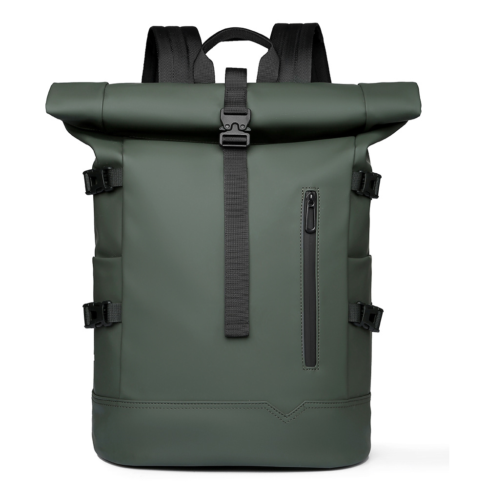 Rolltop Rucksack für Herren ⎜ Robuste Reisetasche mit verstellbarem Trageriemen und praktischen Fächern