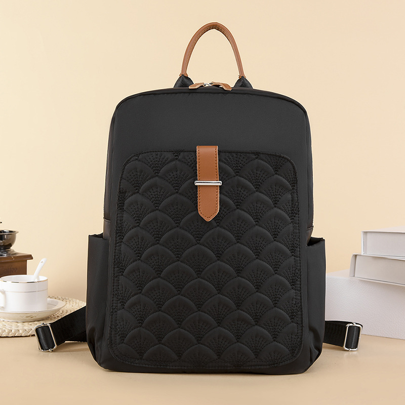 Damen Rucksack mit Fischmuster ⎜ Modischer Tagesrucksack mit großer Kapazität und Seitentaschen für Alltag und Büro