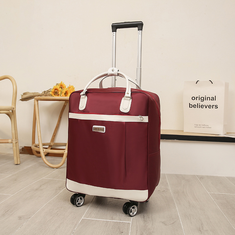 Reisetasche mit Rollen für Damen ⎜ Großes Canvas-Gepäck mit Trolleygriff und geräumigem Innenfach