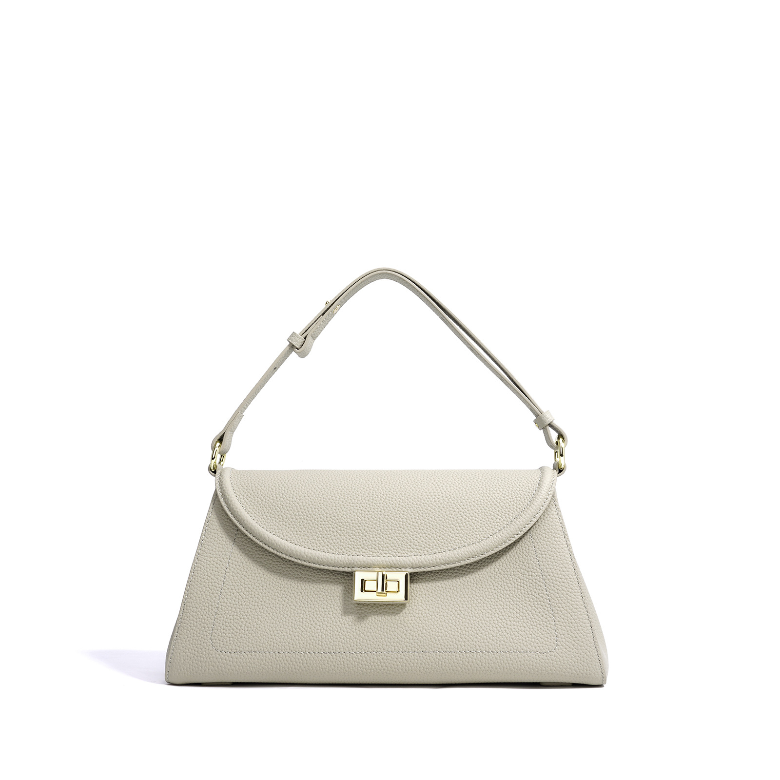 Schultertasche aus Echtleder für Damen ⎜ Elegante Unterarmtasche mit Drehverschluss für Alltag und Ausgehen