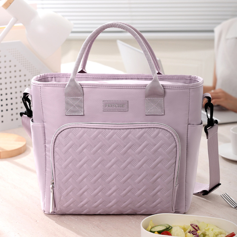 Isoliertasche für unterwegs ⎜ Modische Kühltasche mit Tragegriff und Thermofach für Schule, Arbeit und Freizeit