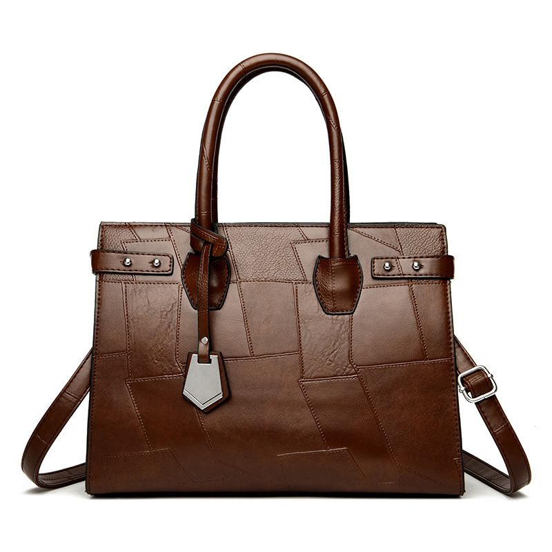 Handtasche für Damen ⎜ Klassische Tragetasche mit Reißverschluss und festen Henkeln für Büro und Alltag