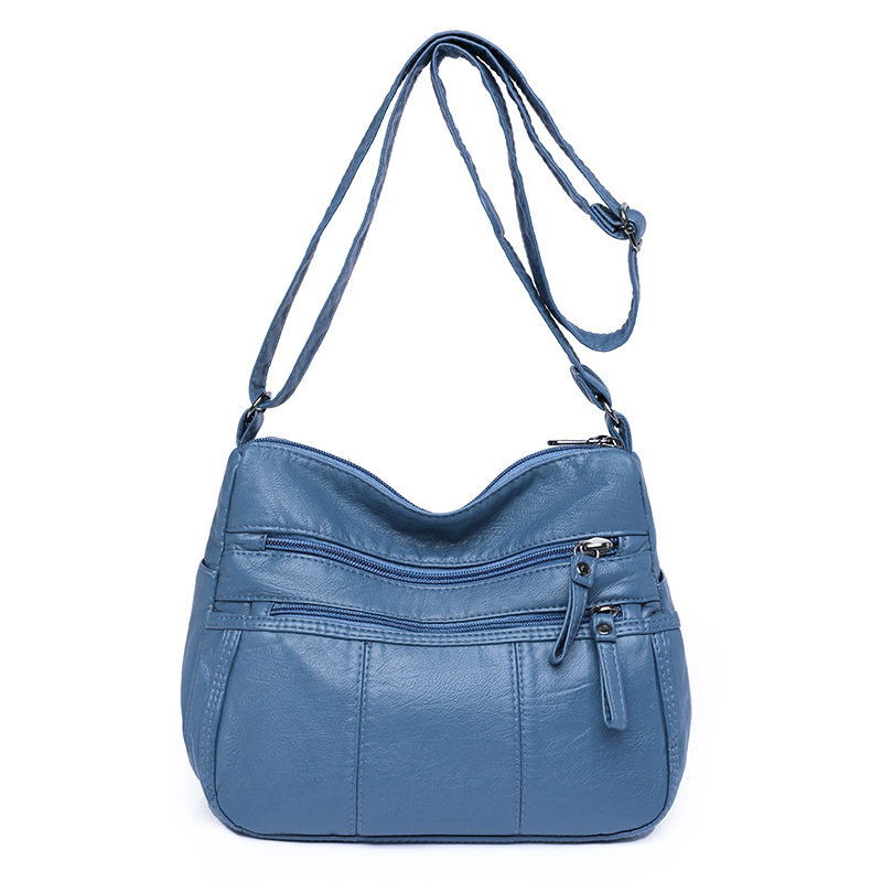 Umhängetasche für Damen ⎜ Weiche Schultertasche aus Lederoptik mit Reißverschlüssen und viel Stauraum für den Alltag