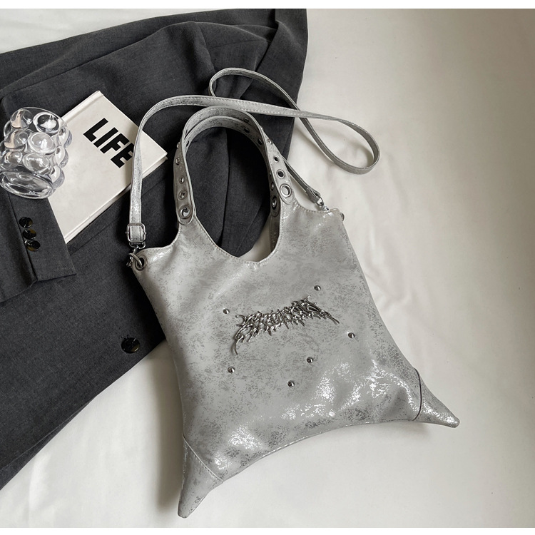 Schultertasche für Damen ⎜ Große Kapazität mit trendigem Look und verstellbarem Riemen für Alltag