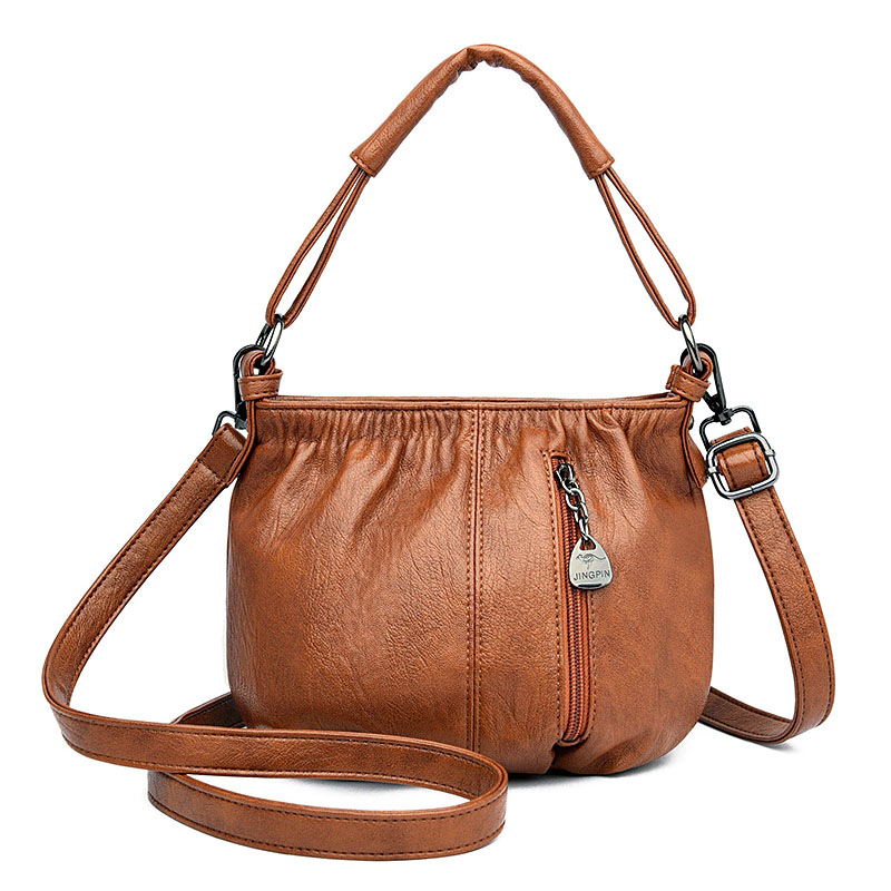 Handtasche für Damen ⎜ Modisches Faltendesign mit Schulterriemen für Alltag und Freizeit