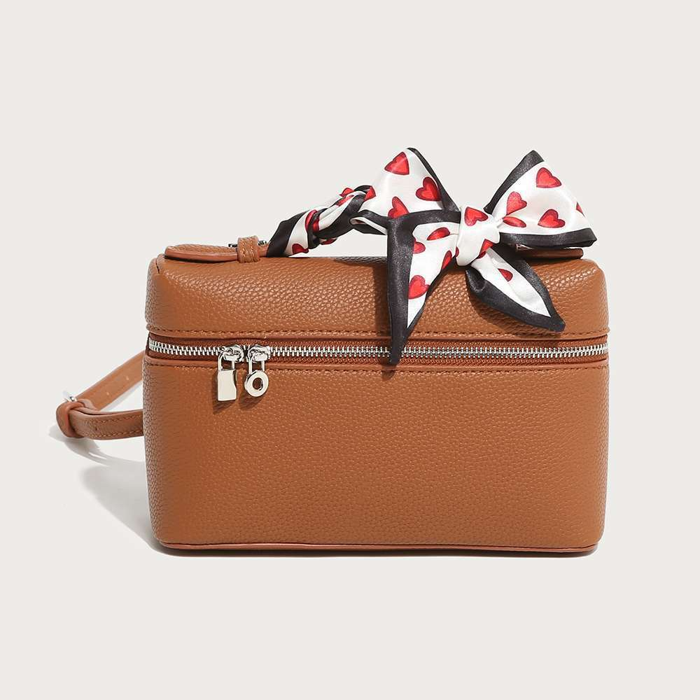 Damen Umhängetasche ⎜ Kompakte Crossbody-Tasche mit Schleifendetail und Praktischem Frontfach