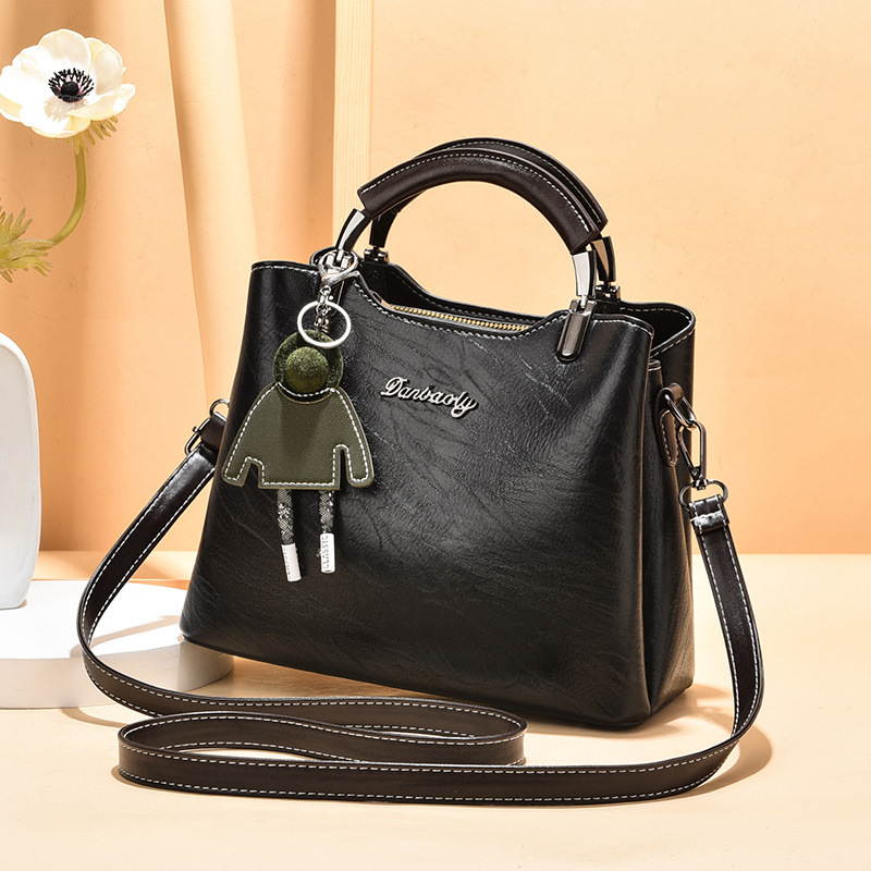 Kleine Handtasche für Damen ⎜ Stilvolles Retro-Design mit abnehmbarem Schlüsselanhänger und Tragegurt