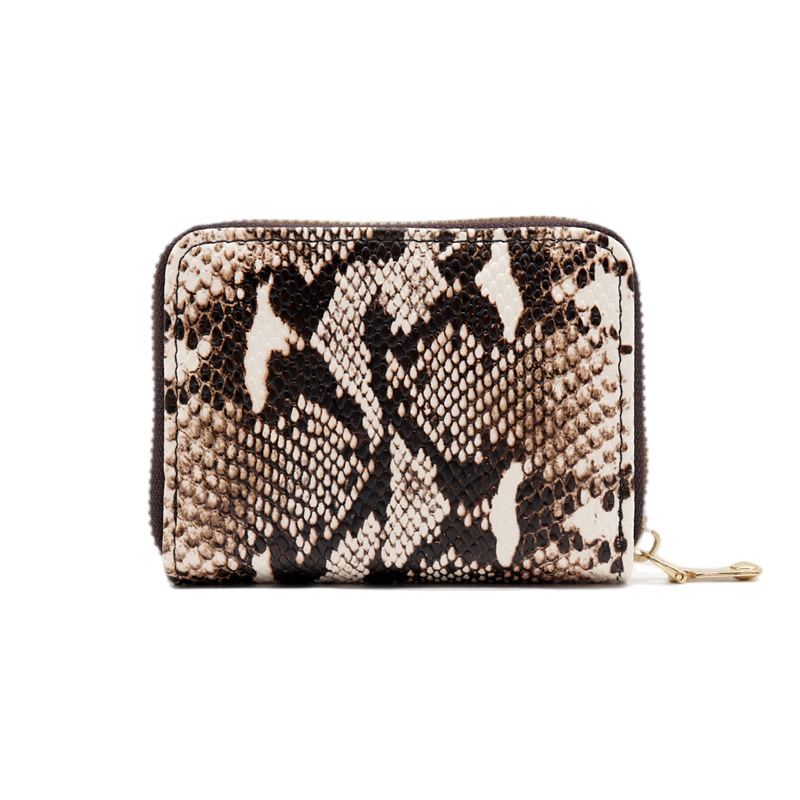 Kartenetui für Damen mit Animal-Print ⎜ Kompakte Geldbörse mit Reißverschluss und erweiterbarem Kartenfach