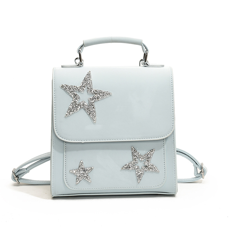 Damen Rucksack mit Pailletten-Sternen ⎜ Modischer Tagesrucksack mit Glitzerdetails und Tragegriff