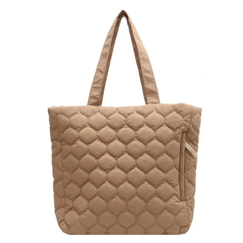 Shopper-Tasche für Damen ⎜ Gepolsterte Tragetasche mit Rautenmuster und weichem Griff für Alltag und Freizeit
