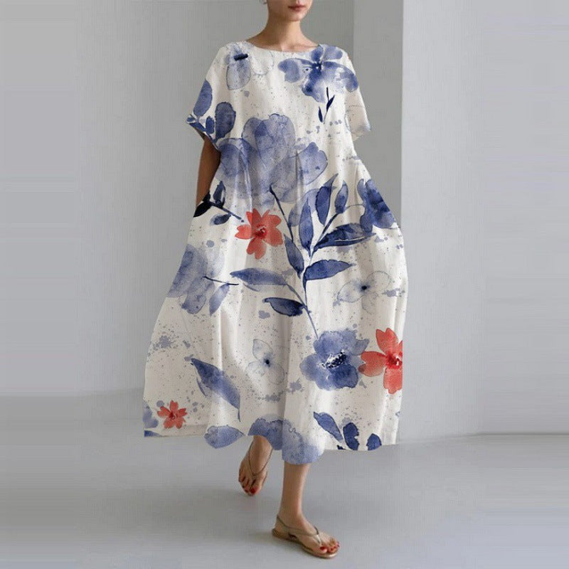 Emilia - Boho-Blumenkleid - Weites Kleid