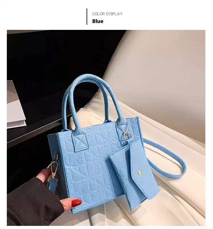 Filztasche Damen ⎜ Kleine Handtasche mit abnehmbarer Geldbörse und verstellbarem Schultergurt