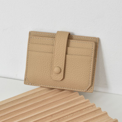 RFID Kartenetui für Damen ⎜ Ultradünner Kartenhalter mit Druckknopf und mehreren Steckplätzen