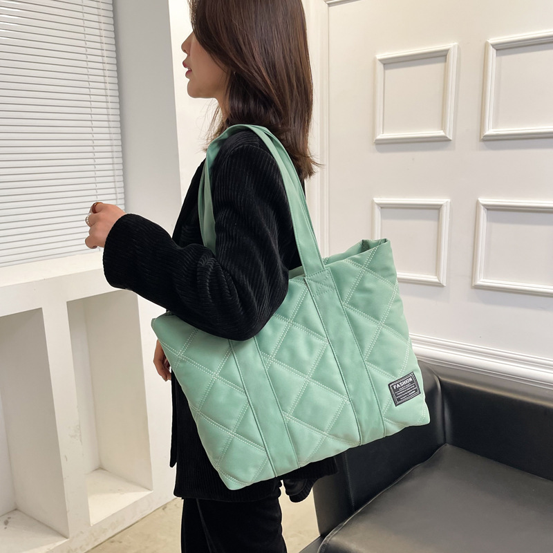 Shopper Tasche für Damen mit Steppdesign ⎜ Leichte Tragetasche mit großem Volumen für Arbeit, Uni und Alltag