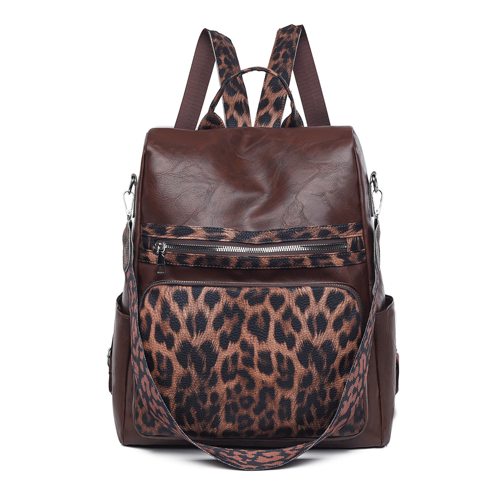 Damen Rucksack Mit Leopardenmuster ⎜ Modischer Freizeitrucksack Mit Großem Stauraum Für Alltag Und Reisen