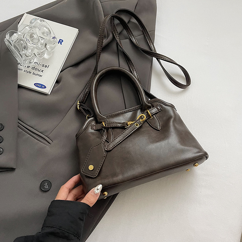 Handtasche für Damen ⎜ Retro-Boston-Bag mit großem Stauraum und festen Henkeln für Alltag und Büro
