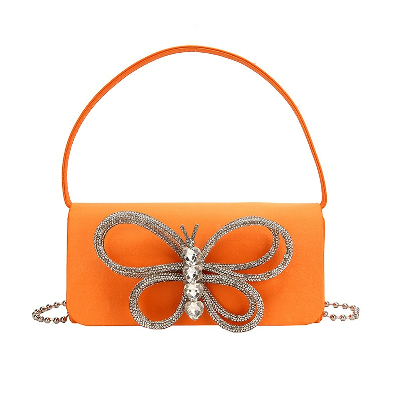 Elegante Handtasche für Damen ⎜ Stilvolles Design mit funkelndem Schmetterlings-Applikation und Schulterkette