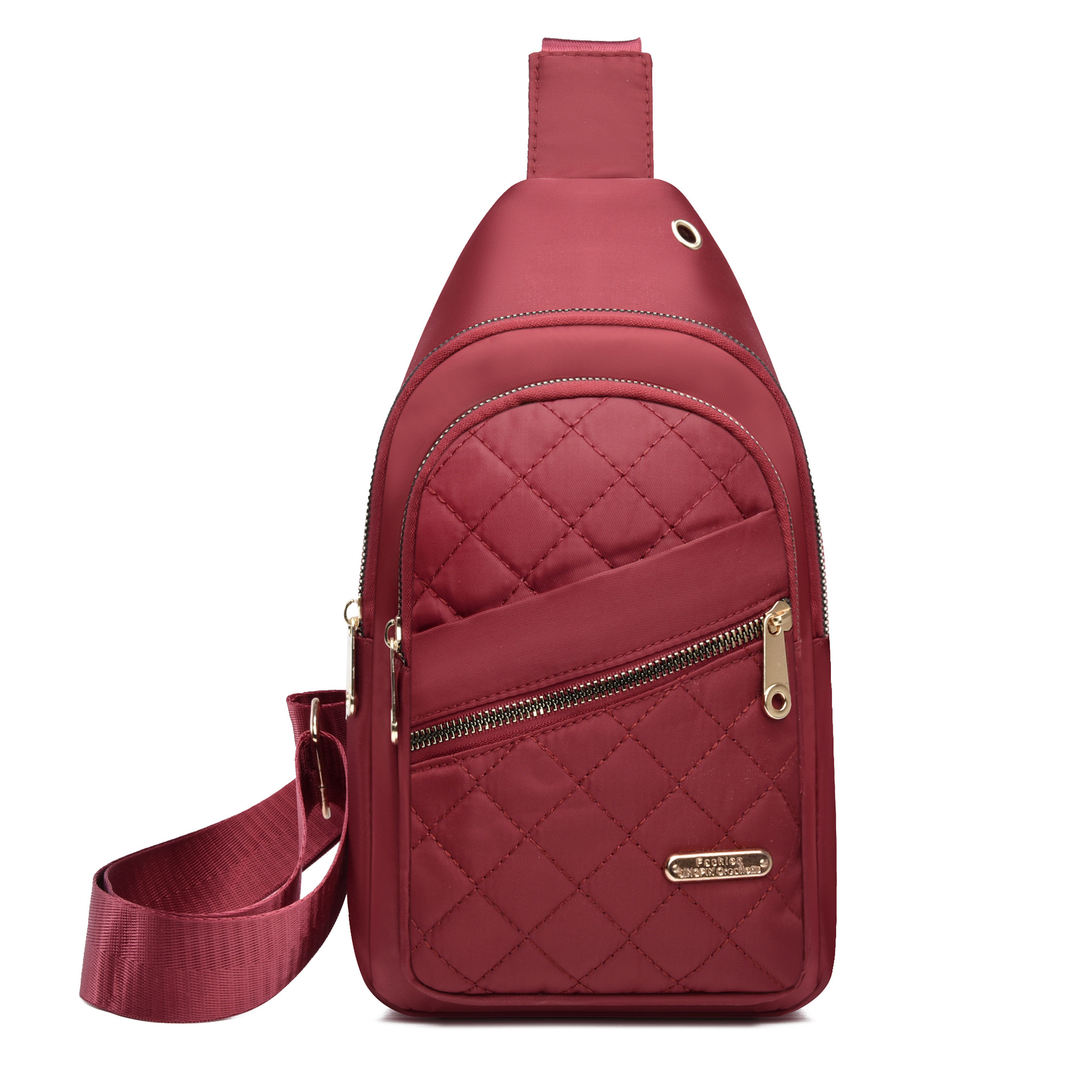 Brusttasche aus Nylon ⎜ Modische Crossbody Bag für Damen mit Rautensteppung und Verstellbarem Schultergurt