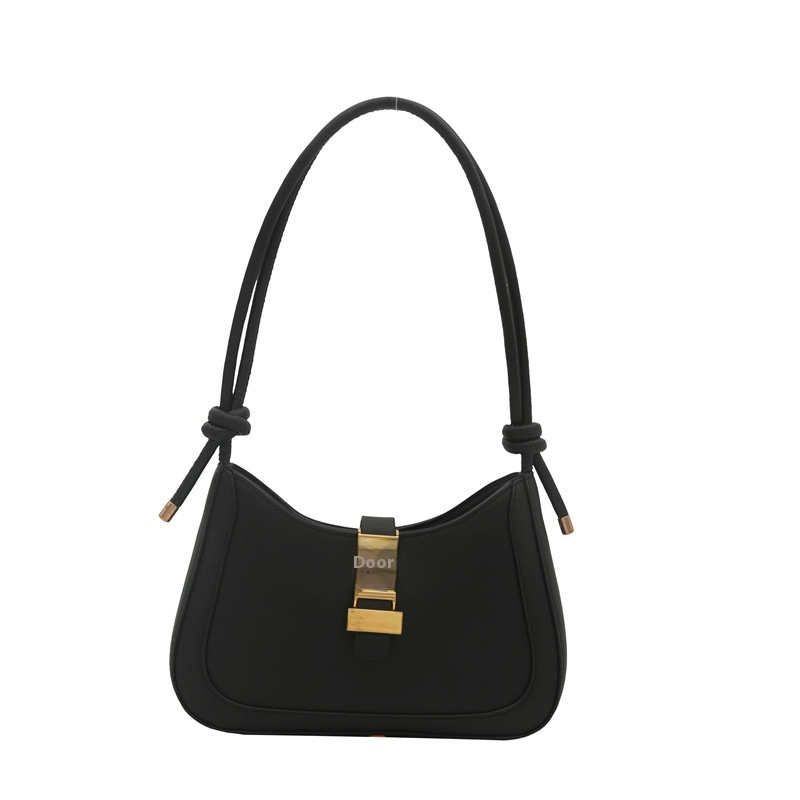 Schultertasche für Damen ⎜ Elegante Retro-Underarm-Bag mit goldener Schnalle und Knotenriemen für stilvolle Outfits