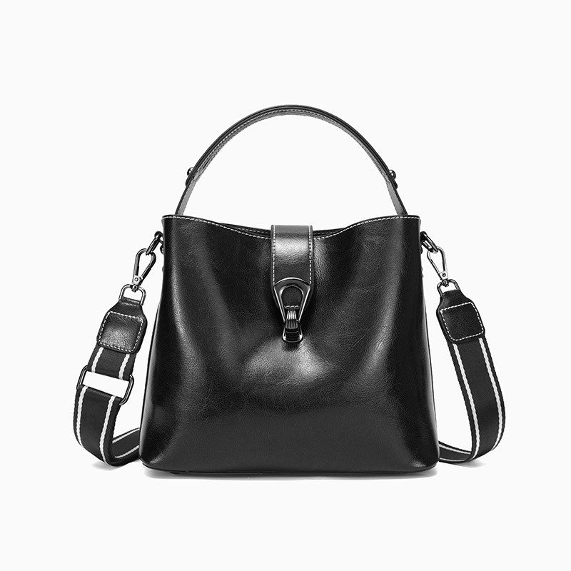 Schultertasche für Damen ⎜ Elegante Umhängetasche im Bucket-Stil mit abnehmbarem Gurt für Alltag und Büro