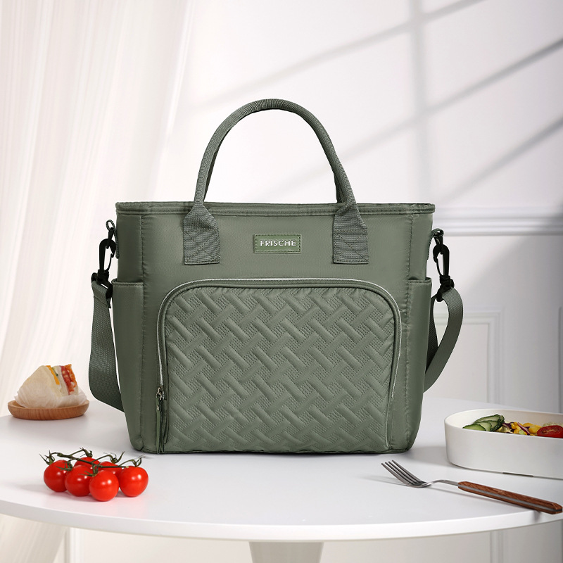Isoliertasche für unterwegs ⎜ Modische Kühltasche mit Tragegriff und Thermofach für Schule, Arbeit und Freizeit