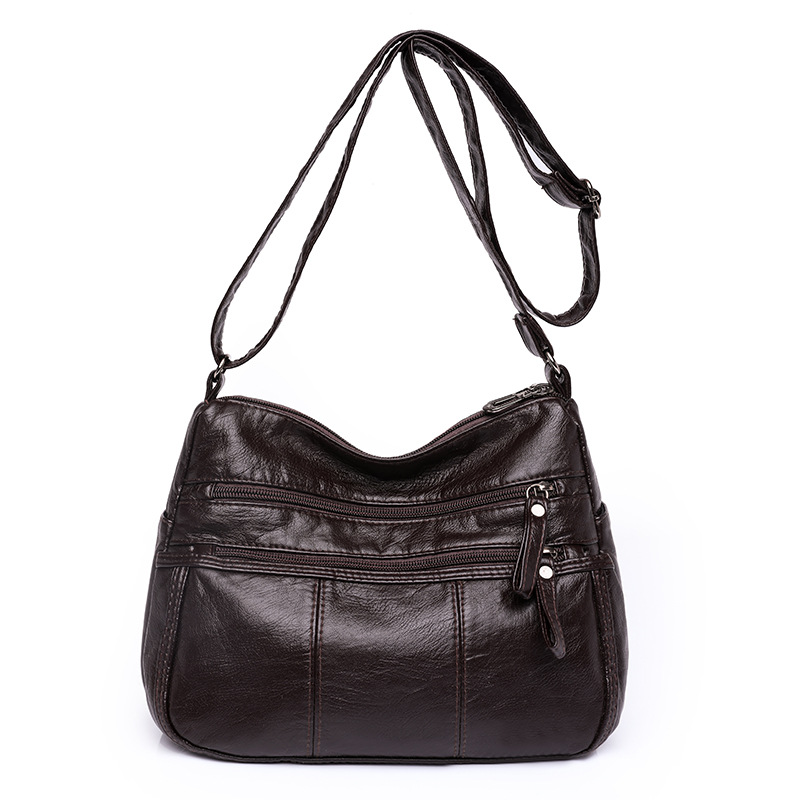 Umhängetasche für Damen ⎜ Weiche Schultertasche aus Lederoptik mit Reißverschlüssen und viel Stauraum für den Alltag