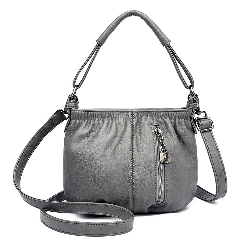 Handtasche für Damen ⎜ Modisches Faltendesign mit Schulterriemen für Alltag und Freizeit