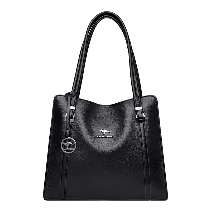 Schultertasche für Damen ⎜ Geräumige Handtasche aus weichem Leder mit elegantem Design für Büro und Alltag