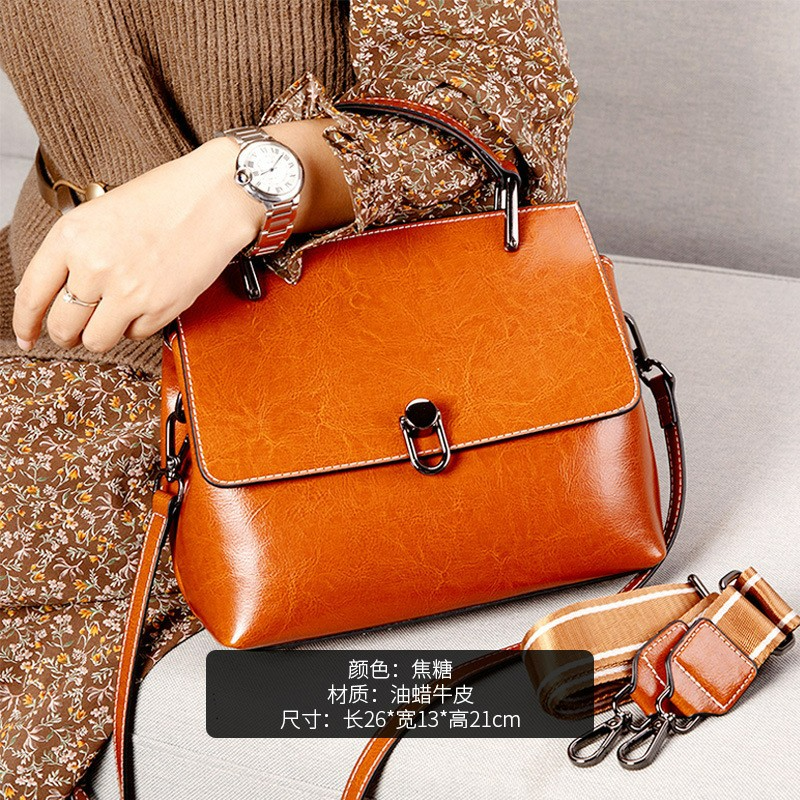 Damen Handtasche aus Leder ⎜ Elegante Umhängetasche mit Strukturierter Oberfläche und Modernem Tragegriff
