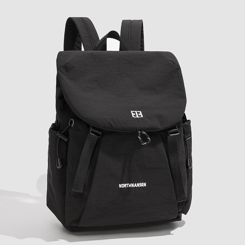 Damen Rucksack Im Koreanischen Stil ⎜ Schlichter Freizeitrucksack Mit Kordel Und Seitentaschen