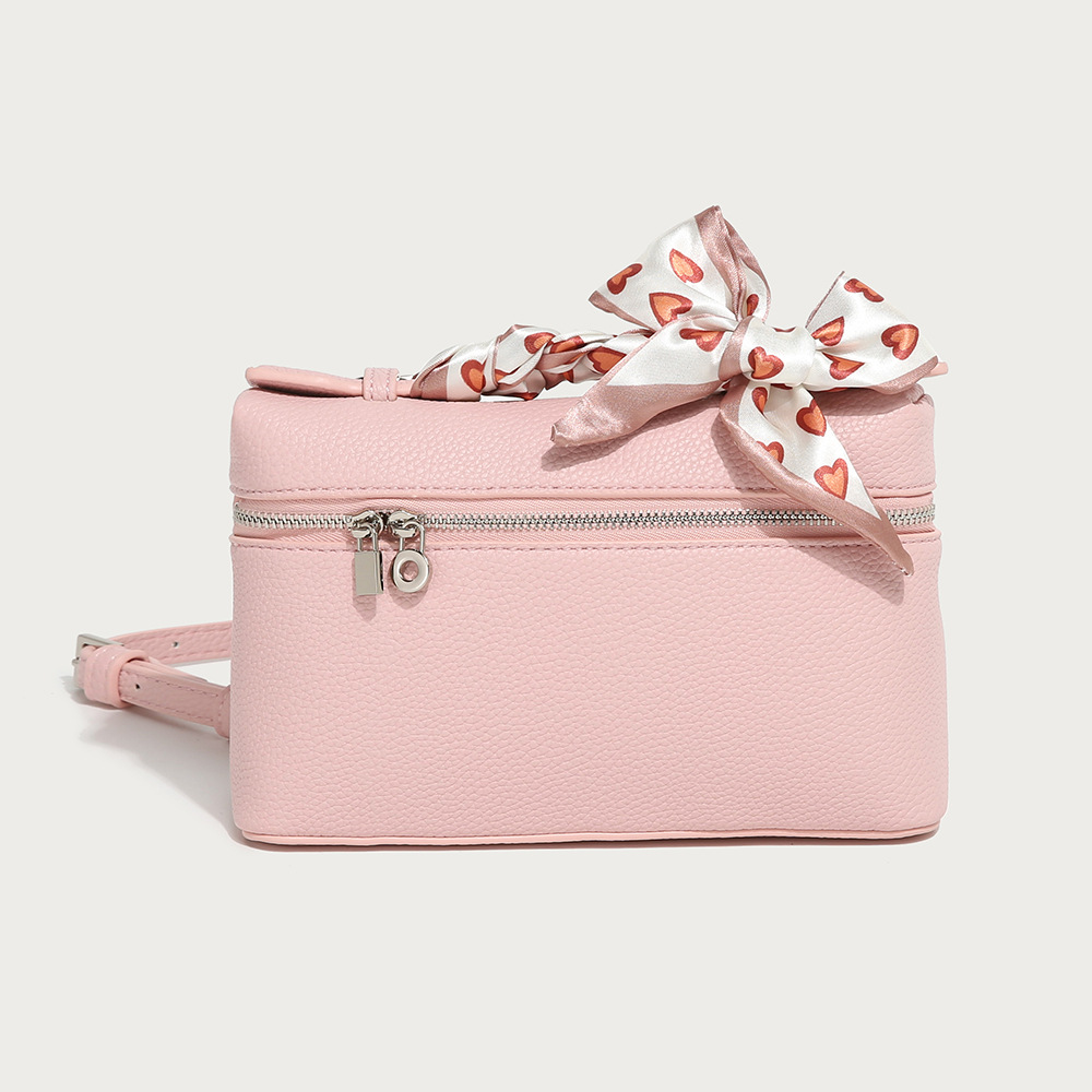 Damen Umhängetasche ⎜ Kompakte Crossbody-Tasche mit Schleifendetail und Praktischem Frontfach