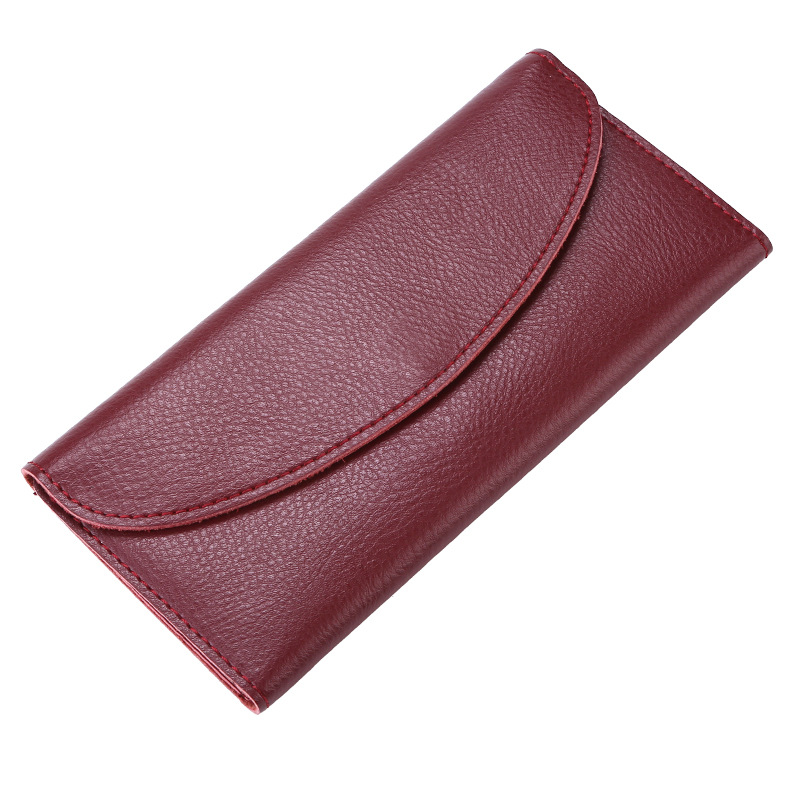 Damen Geldbörse in Langformat ⎜ Schlichte Lederbrieftasche mit elegantem Design und großzügigem Stauraum