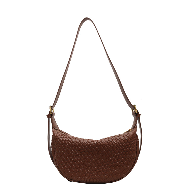 Geflochtene Umhängetasche für Damen ⎜ Stylische Schultertasche mit Verstellbarem Gurt und Weichem Material