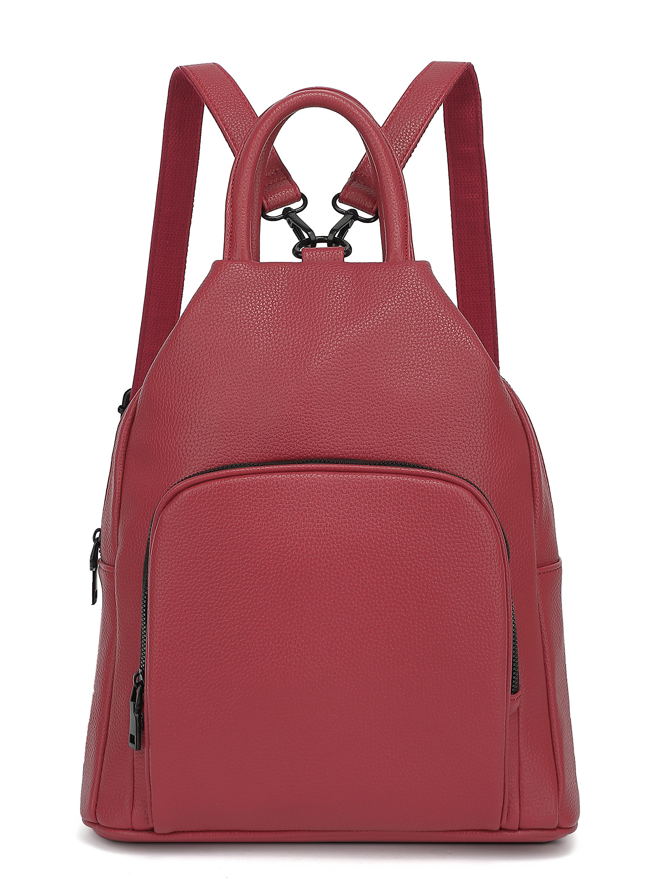 Damen Rucksack aus PU-Leder ⎜ Weicher Tagesrucksack mit Reißverschluss und praktischem Stauraum für unterwegs