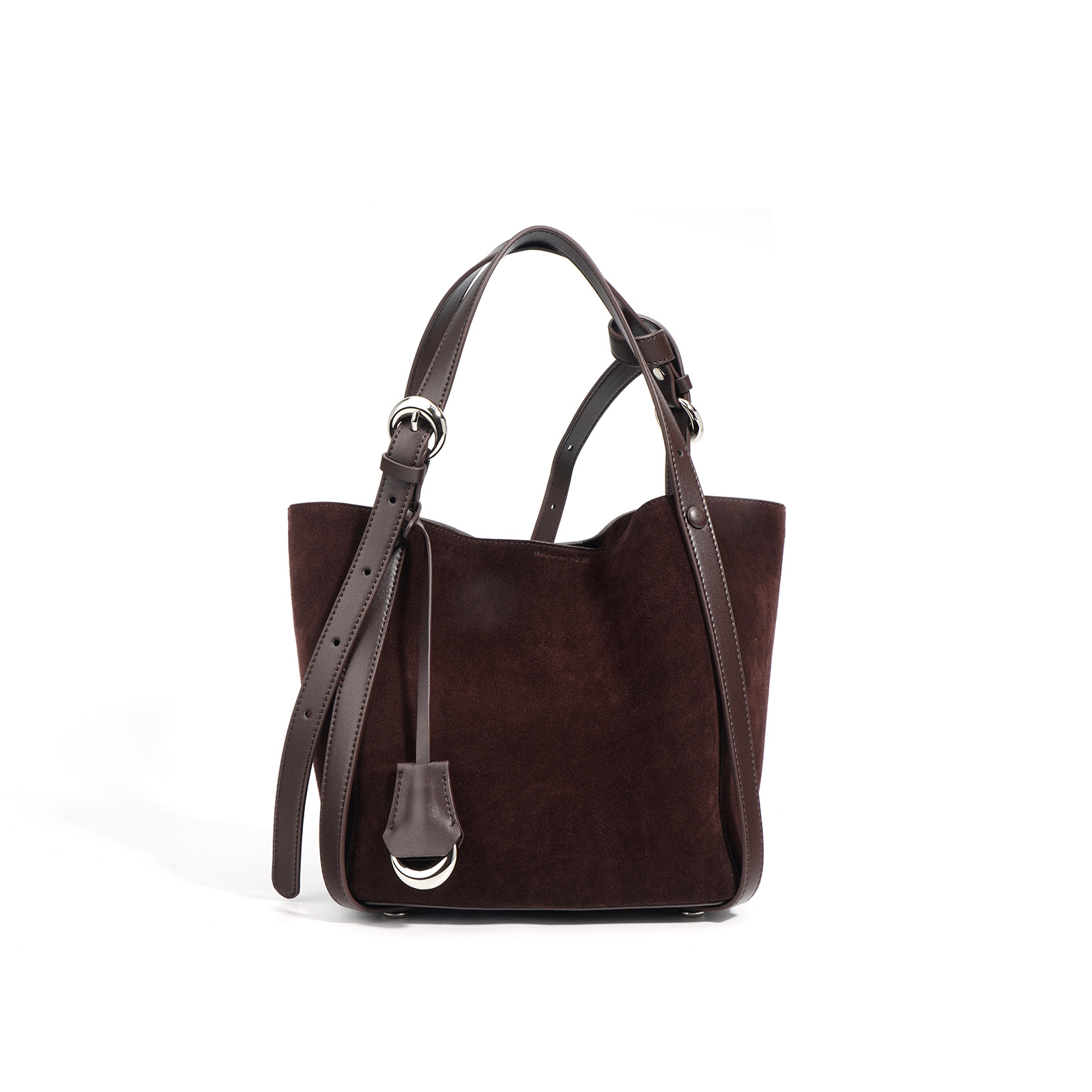 Handtasche für Damen ⎜ Geräumige Schultertasche aus Wildleder mit verstellbarem Riemen für Alltag und Stadtbummel