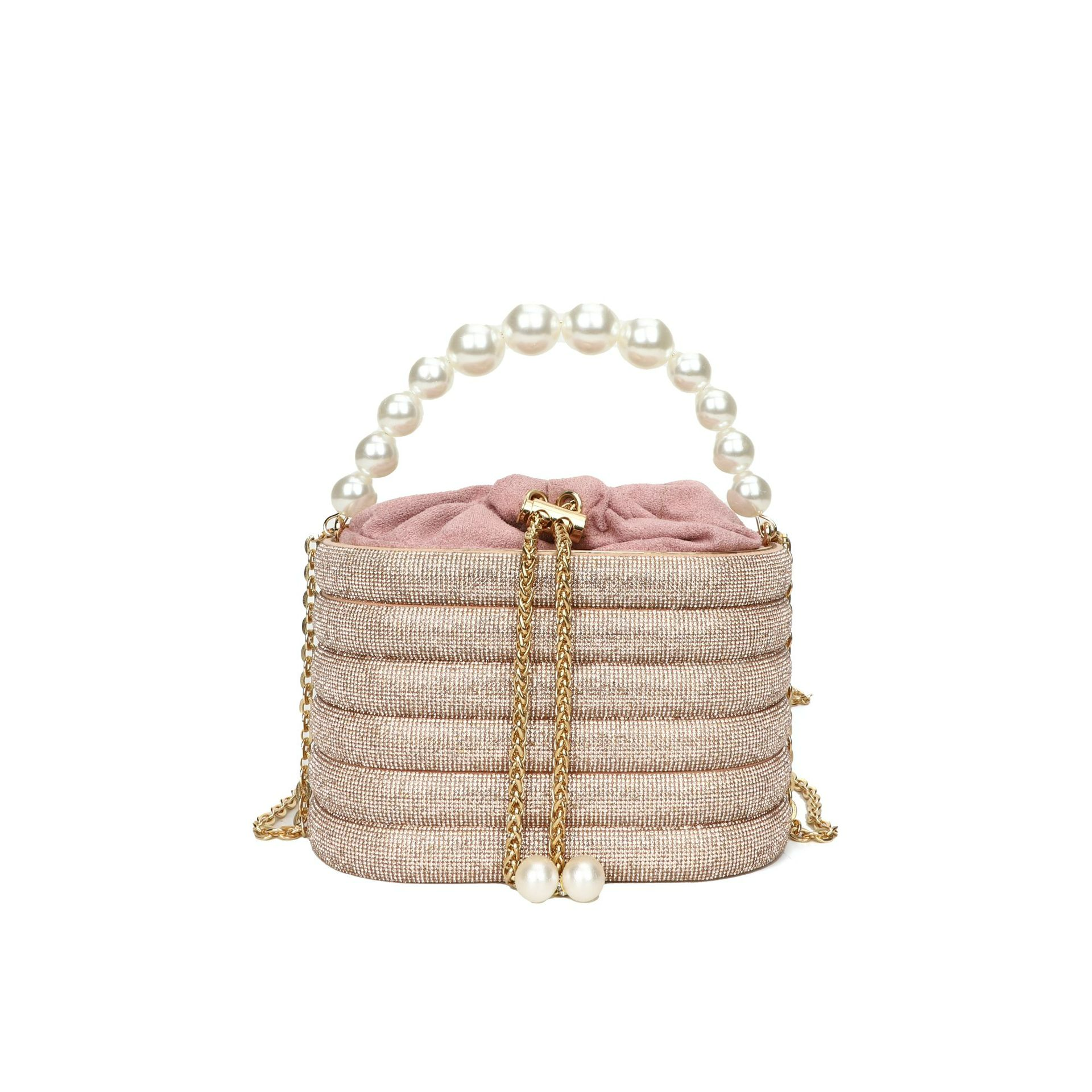 Abendtasche für Damen ⎜ Elegante Perlenhenkel-Bag mit Glitzerdesign für Party, Dinner und besondere Anlässe