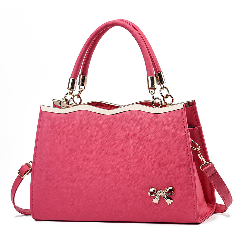 Handtasche für Damen ⎜ Elegante Schultertasche mit Schleifendetail und viel Stauraum für Alltag und Büro