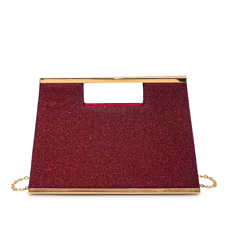Abendtasche für Damen ⎜ Elegante Glitzertasche mit Metallgriff und Kettenriemen für Party und Event
