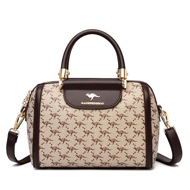 Handtasche für Damen ⎜ Modische Schultertasche mit Printmuster und Tragegriffen für Alltag und Ausgehen