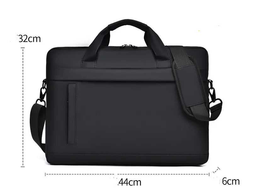 Laptoptasche für Herren ⎜ Schlichte Business-Tasche aus Leder mit großem Stauraum und Schultergurt