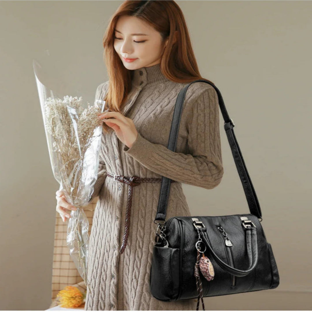 Handtasche für Damen ⎜ Geräumige Umhängetasche mit Reißverschluss und Schulterriemen für den Alltag