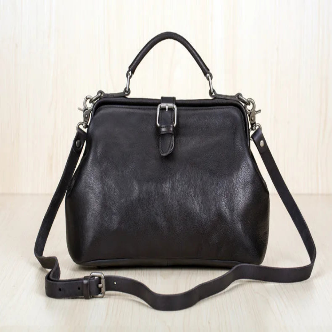 Handtasche für Damen ⎜ Vielseitige Retro-Tasche aus Kunstleder mit Tragegriff für Alltag und Büro