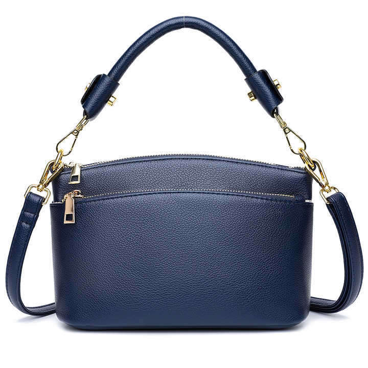 Umhängetasche für Damen ⎜ Elegante Handtasche aus hochwertigem Leder mit verstellbarem Trageriemen