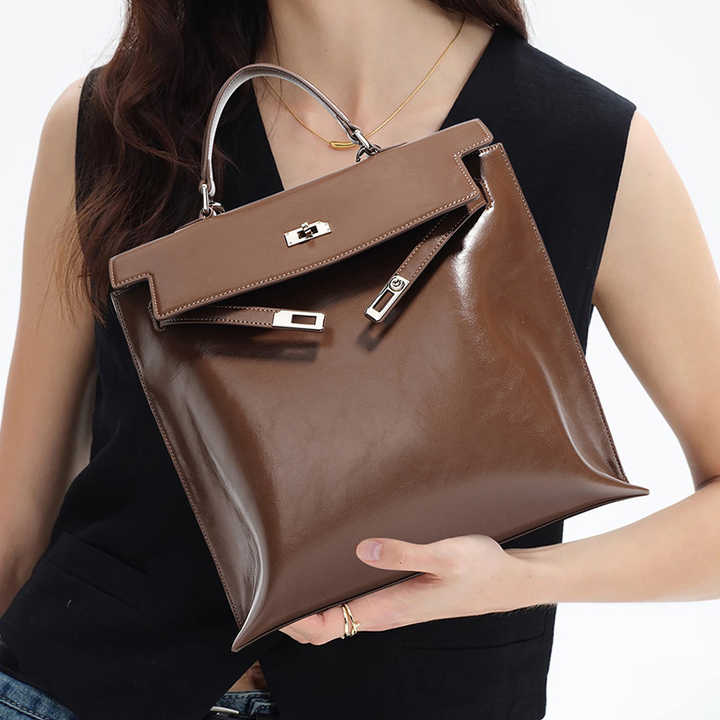 Rucksack für Damen ⎜ Eleganter Leder-Rucksack mit Tragegriff und großer Kapazität für Alltag und Büro