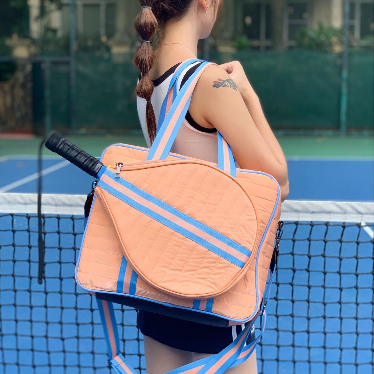 Tennistasche mit Schlägerfach ⎜ Strapazierfähige Outdoor Umhängetasche aus Neopren für bequemen Transport