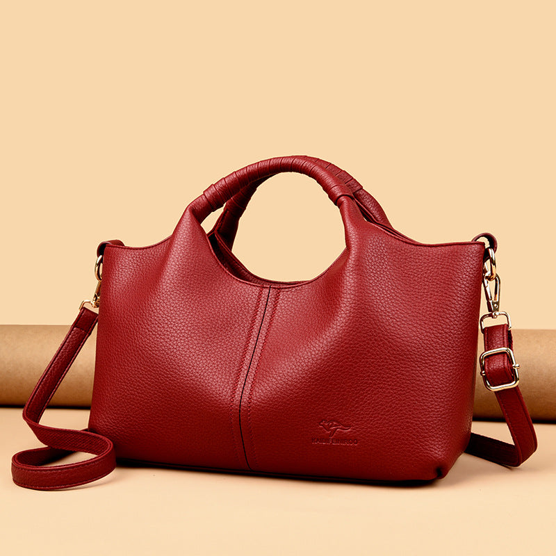 Schultertasche für Damen ⎜ Elegante Tragetasche aus Leder mit Kurzgriffen für Alltag und gehobene Anlässe