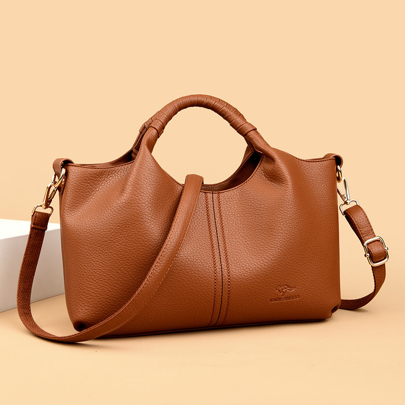 Schultertasche für Damen ⎜ Elegante Tragetasche aus Leder mit Kurzgriffen für Alltag und gehobene Anlässe
