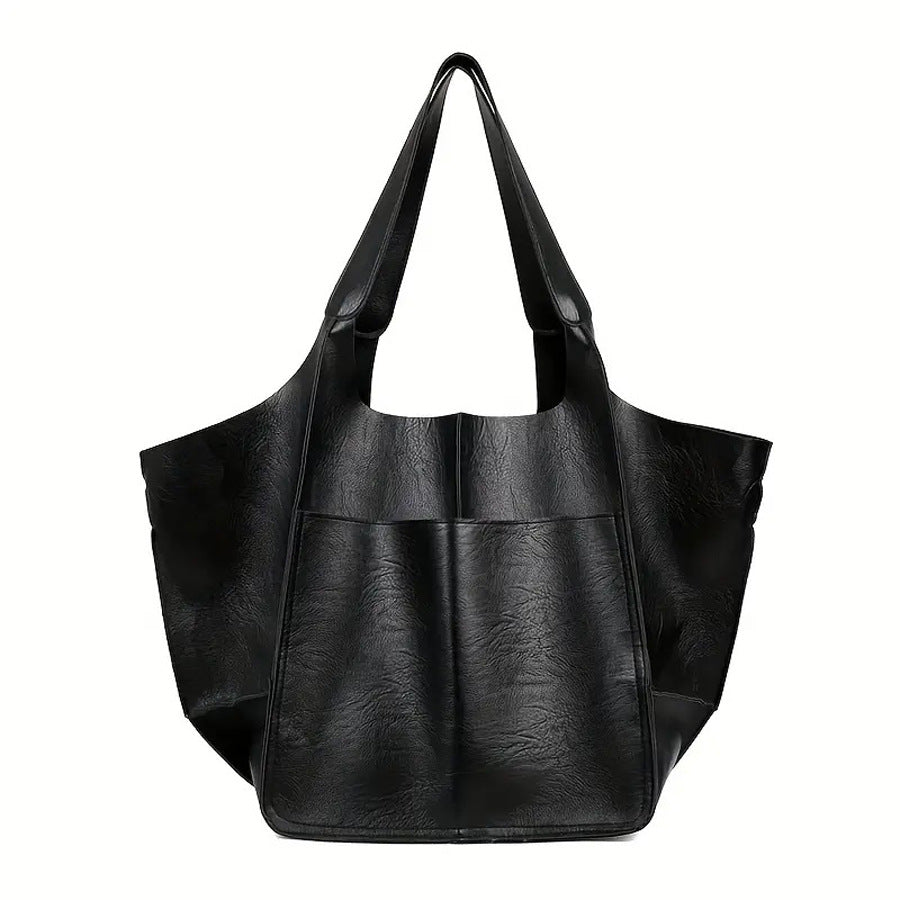 Handtasche für Damen ⎜ Modische Schultertasche aus weichem Leder mit großem Stauraum für Alltag und Reisen