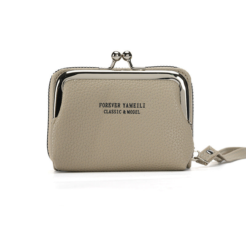 Damen Geldbörse Klein ⎜ Kompakte Brieftasche mit Münzfach und Praktischem Trageriemen
